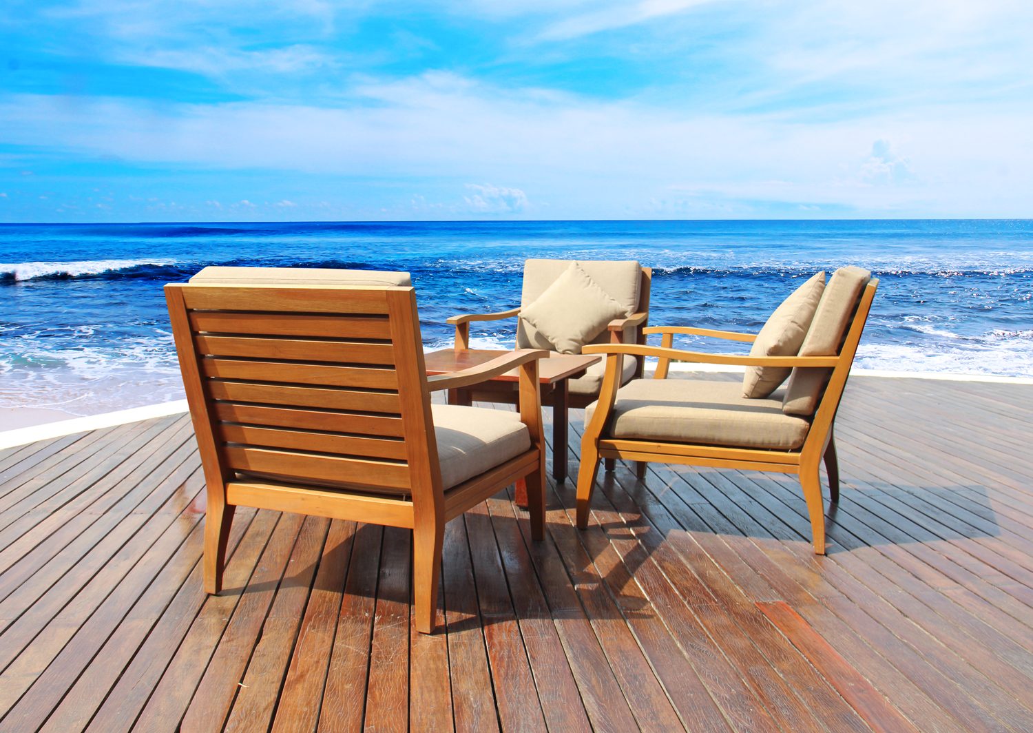 outdoor furniture at the beach